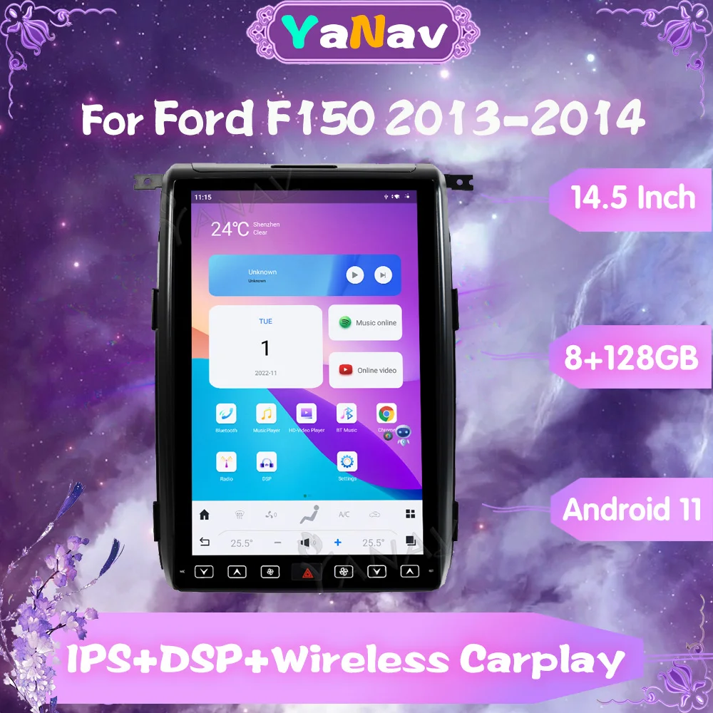 

2 Din Android 11 Автомобильный GPS-навигатор для Ford F150 2013-2014 мультимедийный видеоплеер автомобильное радио стерео беспроводное устройство Carplay