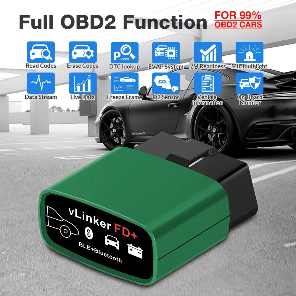 Фото Vgate VLinker FD+ BT4.0/ FD BT3.0 V2.2 для Ford Forscan OBD2 сканер, диагностический инструмент для автомобилей, автосканер J2534, аналог V1.5 ELM 327 №2