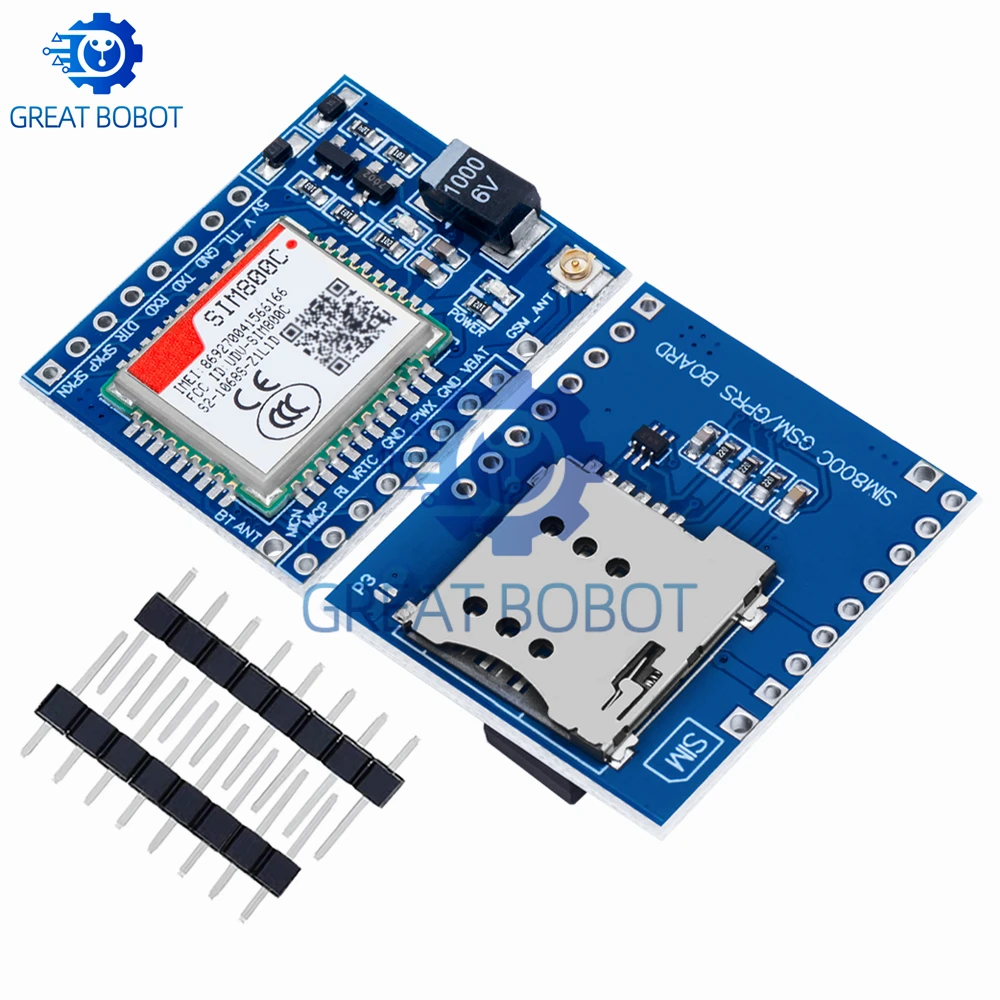 Фото 1 ~ 10 шт. BS SIM800C GSM GPRS модуль 5 В/3,3 В TTL макетная плата IPEX с Bluetooth и TTS для Arduino STM32 C51 для Arduino №5