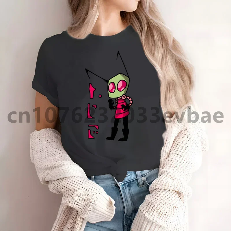 Kawaii мультфильм Invader Zim Alien Женщины Новая мода хип-хоп футболка для мужчин женщин