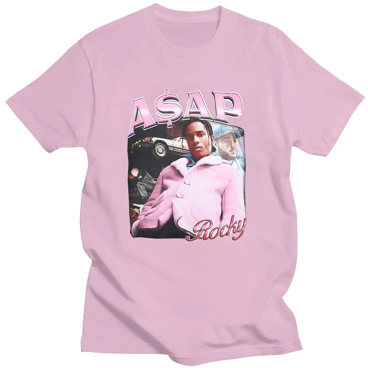 

Hot Sale ASAP Rocky Portrait Graphic Aesthetics T-shirts Hip Hop Cotton Short Sleeve Loose Couple T-Shirt Casual Harajuku Tshirt