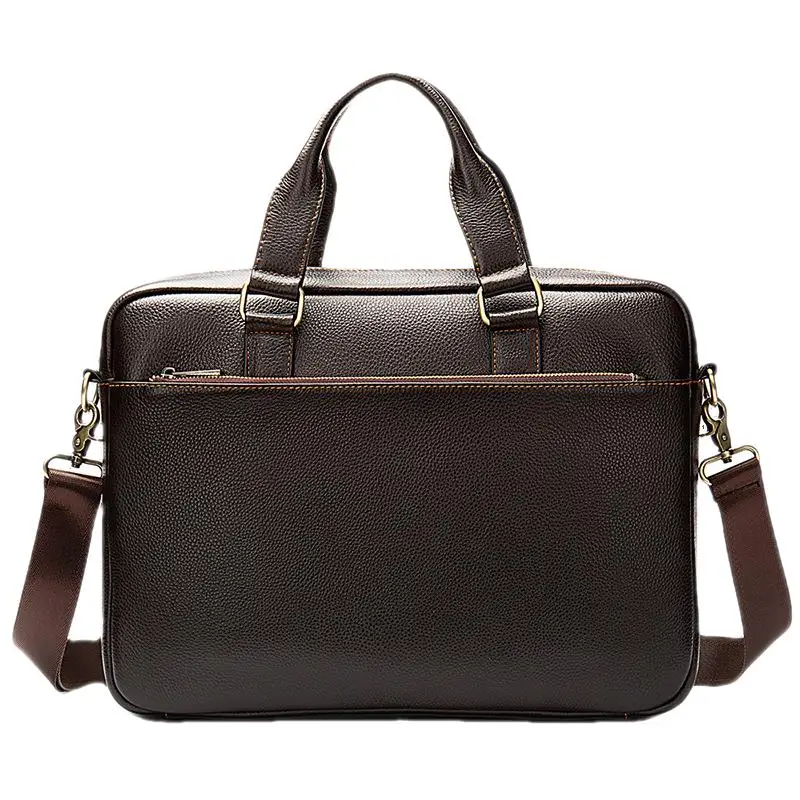 

Business Genuine Leather Men Briefcase Luxury Cowhide Handbag Casual Laptop Bag Retro Shoulder Crossbody Bag File Bag For Male