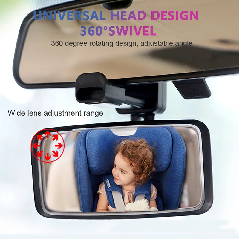 

Крепление для внутреннего зеркала заднего вида автомобиля, вращающееся на 360° регулируемое вспомогательное зеркало для наблюдения за заднем сиденьем автомобиля