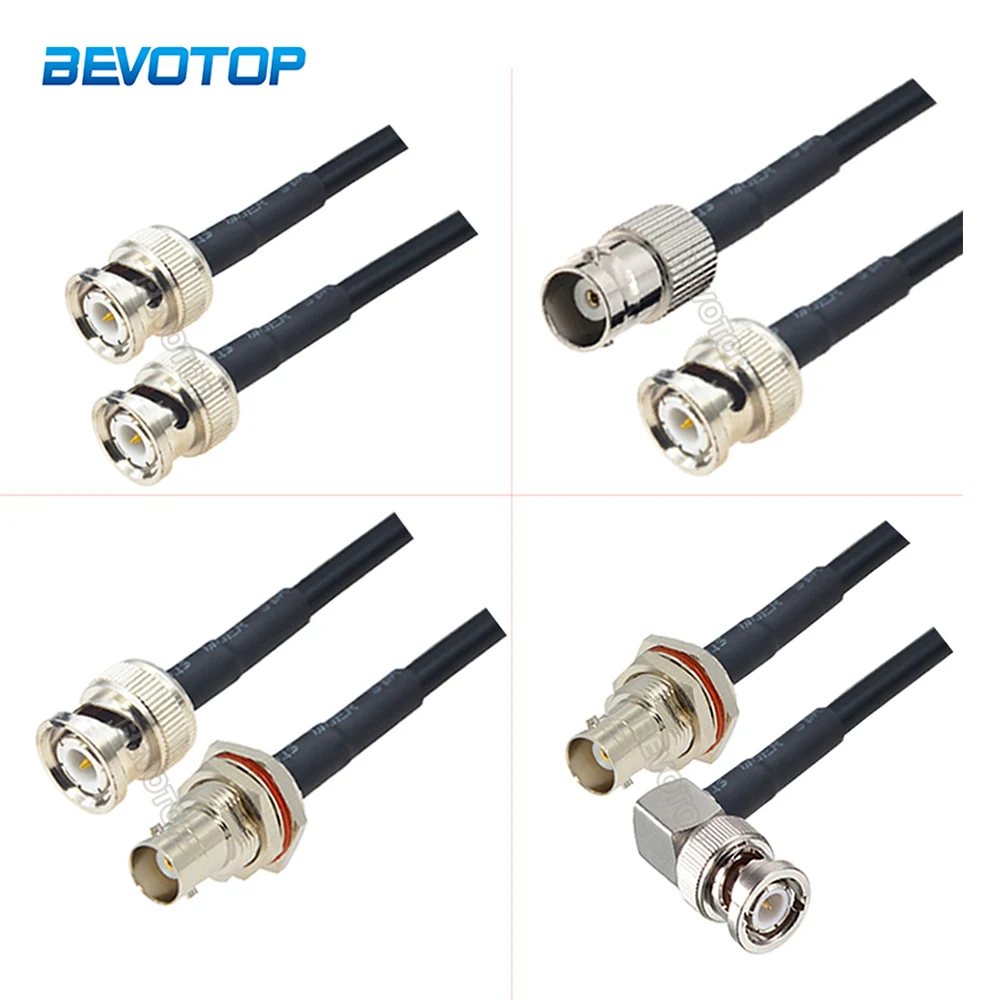 

RG58 Cable BNC Male Plug to BNC Female Jack Connector 50 Ohm RF Coax Pigtail for GPS System Radio Antennas 15cm-30m
