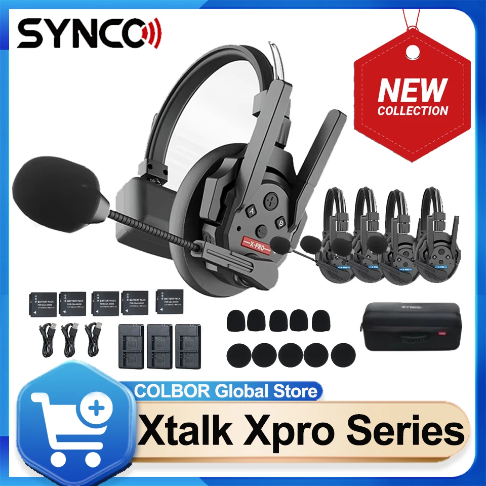 Беспроводная система внутренней связи SYNCO Xtalk Xpro Series 2 4 ГГц гарнитура с бесплатным