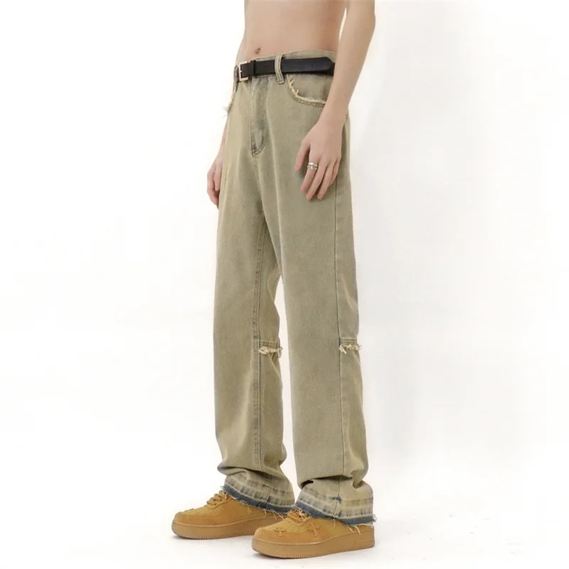 Summer Baggy Jeans Men Fashion Vintage Straight Jeans Men Japanese Streetwear Hip-hop Loose Straight Denim Pants Mens Trousers