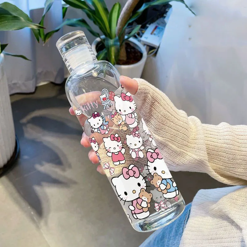 

Kawaii Sanrio Hellokittys Kuromi Cinnamoroll Cute Drop-Proof Mug Straight Drinking Clear Printed Mug Girls Anime Gift Kids Toys