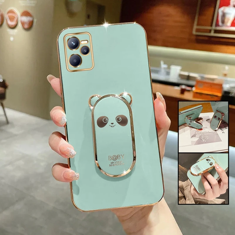 

Cute Case for Realme GT Master GT 2 Pro Neo 3 Narzo 50 5G 50A Prime 20 30A X7 Pro Luxury Plating Silicone Square Frame Cover