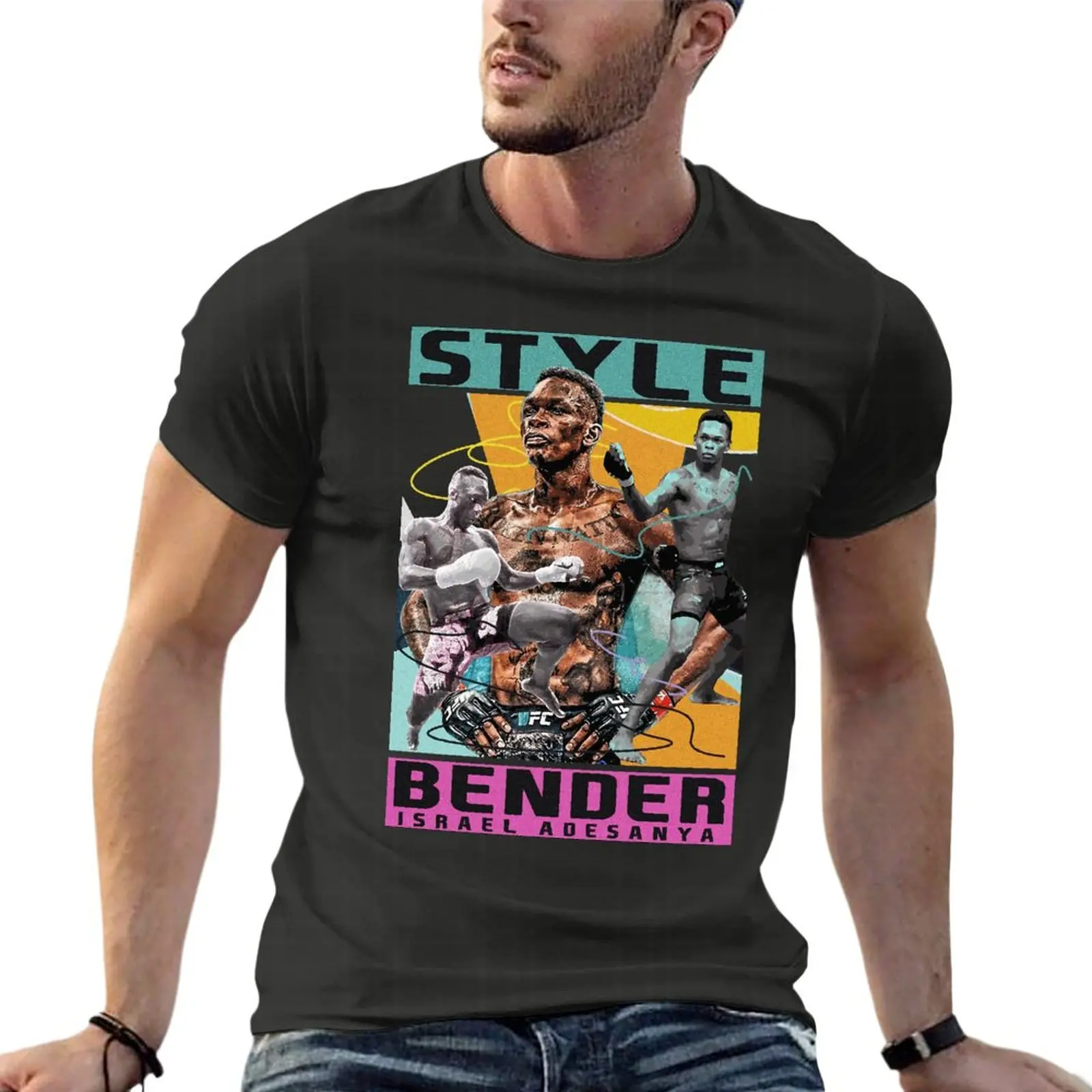 

Israel Adsanya - The Style Bender Style Oversize Tshirt Brand Men Clothes Short Sleeve Streetwear Plus Size Top Tee
