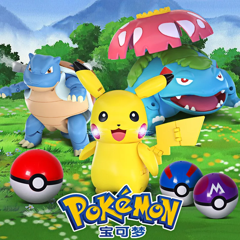 

Takara Tomy Покемон эльф мяч деформация игрушка модель Пикачу Дженни черепаха спитание Дракон Покемон экшн-фигурка игрушка Подвижная кукла