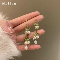 mihan sweet jewelry small flower earrings pretty design vintage temperament simulated pearl drop earrings for party gifts