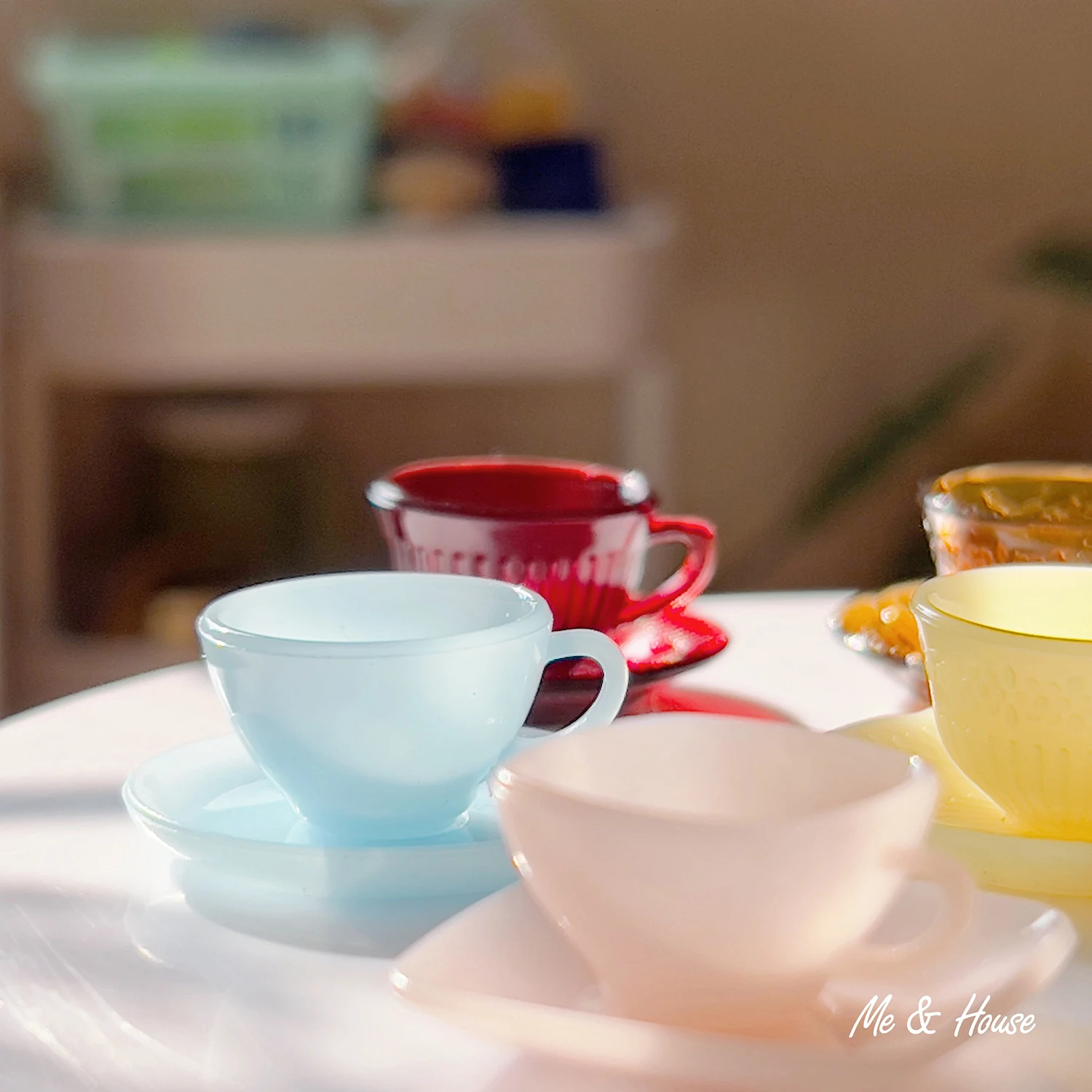 16 doll house mini model furniture accessories glass texture tea cup saucer coffee cup eight piece set free global shipping