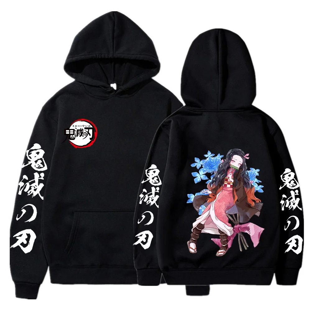 

Anime Demon Slayer Hoosdie Sweatshirts Men Women Loose Print Long Sleeve Pullover Harajuku Hip Hop Streetwear Men's Hoodies