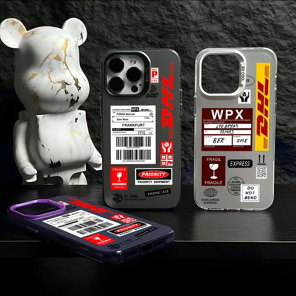 Чехол для телефона Hot Trend Barcode Label D-DHL для Samsung Galaxy S25 S24 S23 S22 S21 S20 Note20 FE Ultra Plus 4G 5G, матовая задняя крышка (art.: 3920cfb480997) - 3920cfb480997