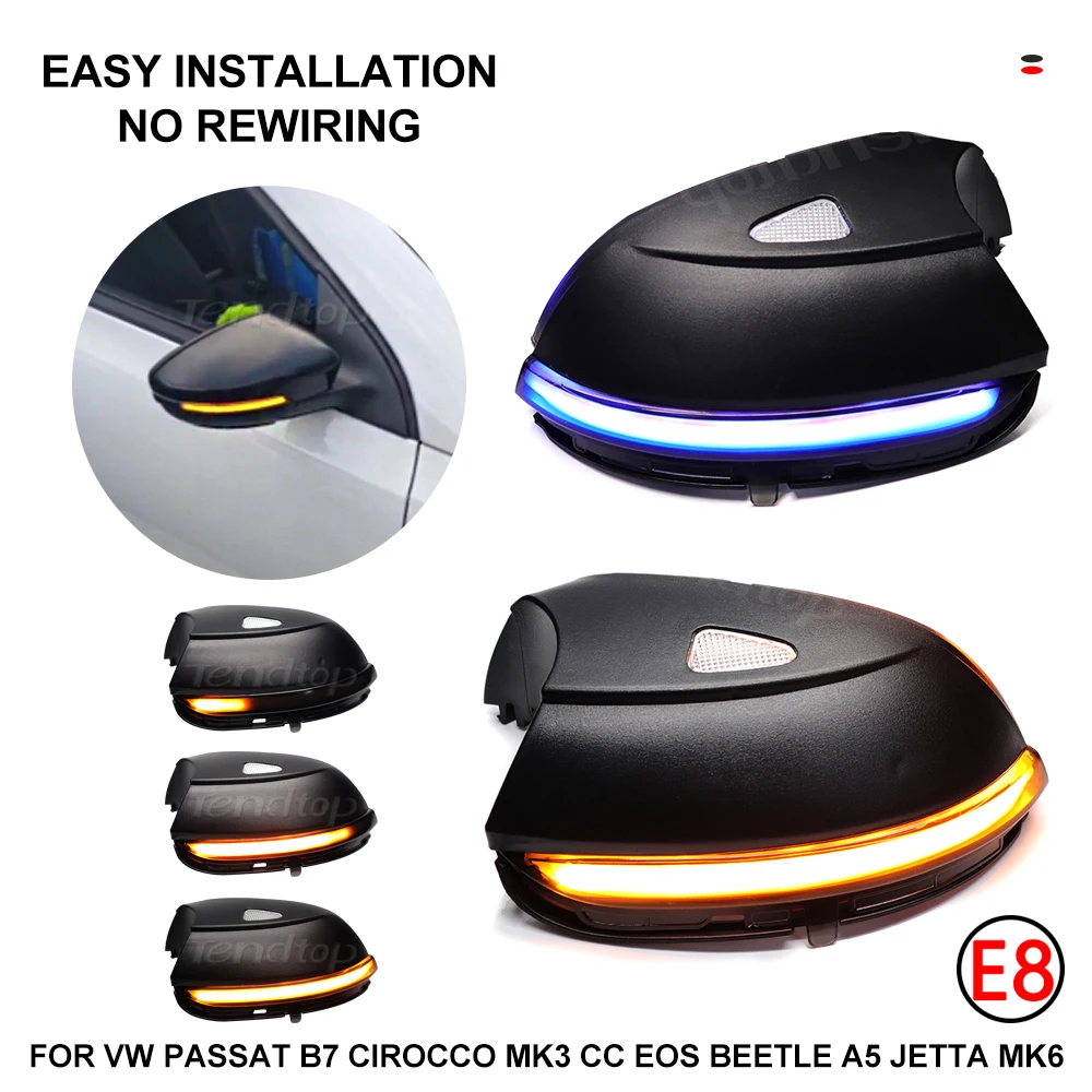 

For VW Passat CC B7 2011 2012 2013 2014 2015 Scirocco MK3 EOS Beetle A5 Jetta MK6 Dynamic Car Led Side Mirror Turn Signal Light