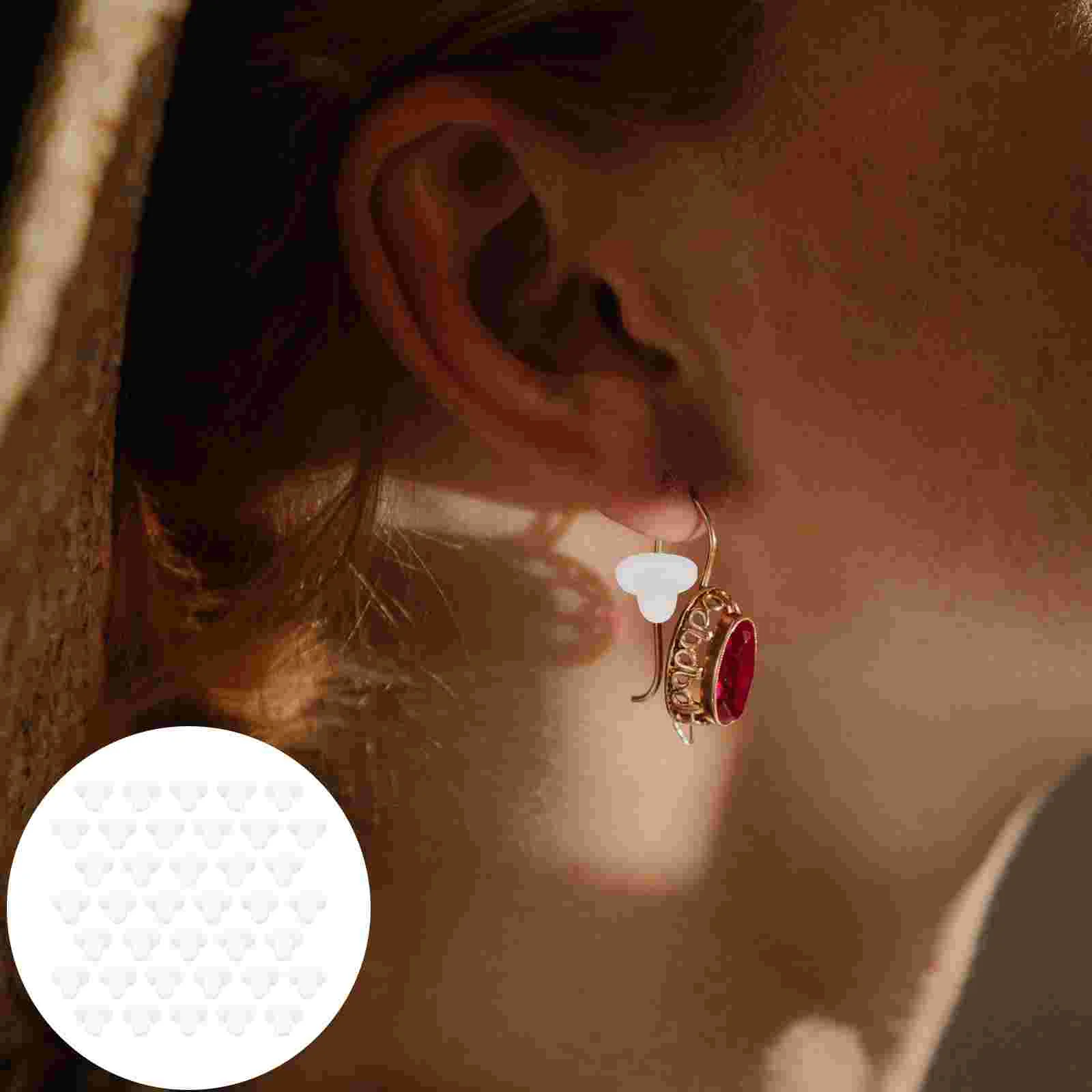

Earring Backs Pads Rubber Silicone Ear Safety Clips Clear Earrings Diy Cushions Stud Stoppers Pad Making Lifters Secure Locking