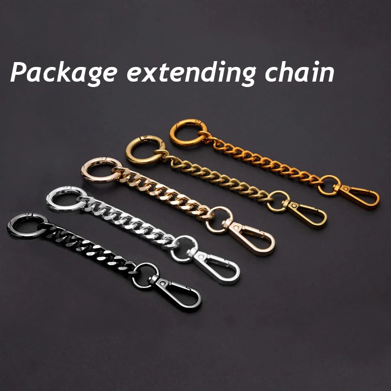 

Металлическая цепочка-брелок для ключей, аксессуары для сумок, декоративная цепь с короткой цепочкой, прочные Модные Простые ремни для багажа