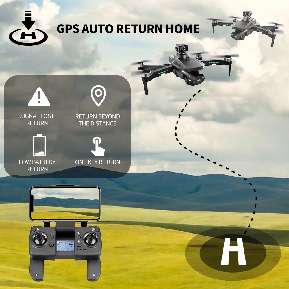 Складной Квадрокоптер RG101 MAX профессиональный Дрон с GPS 6K двойная HD-камера FPV 2022 м