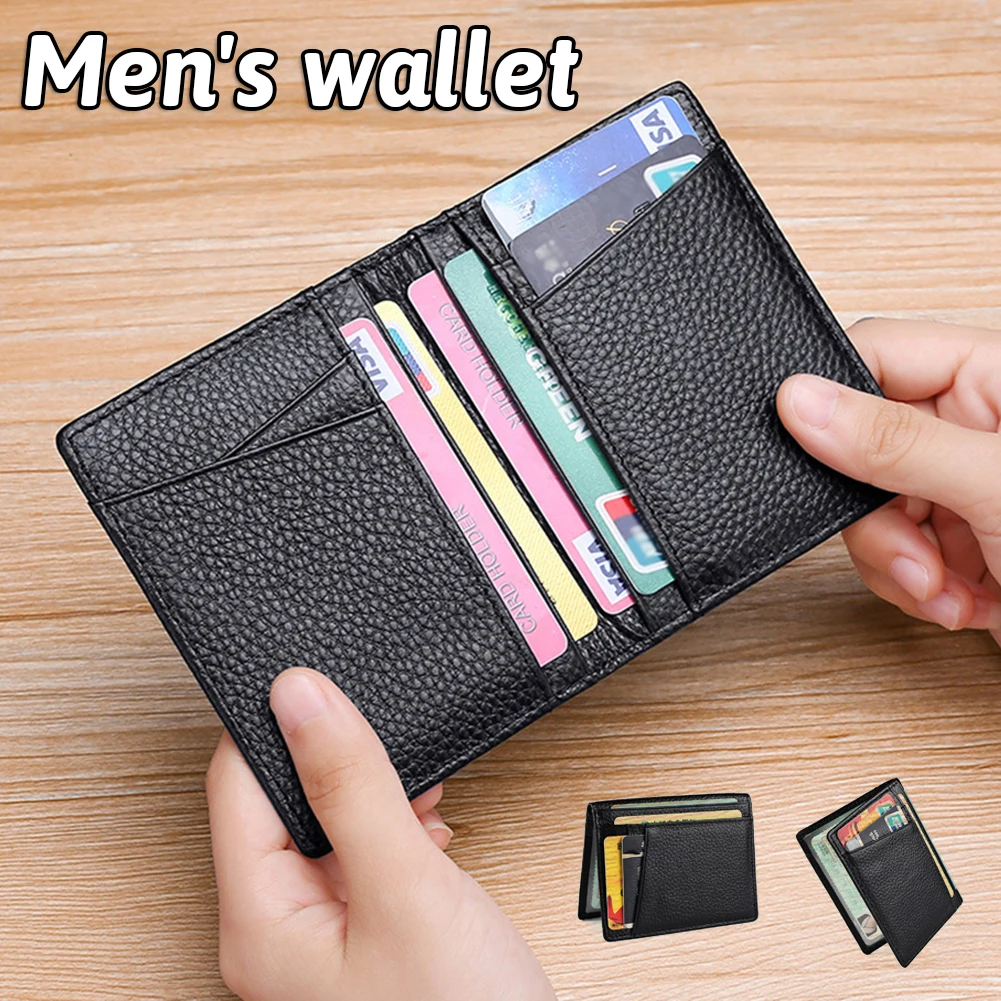 

Men's Wallet Multi Layer Portable Lightweight Design Handy Use Multifunctional Compact Manual Operation Design for Working