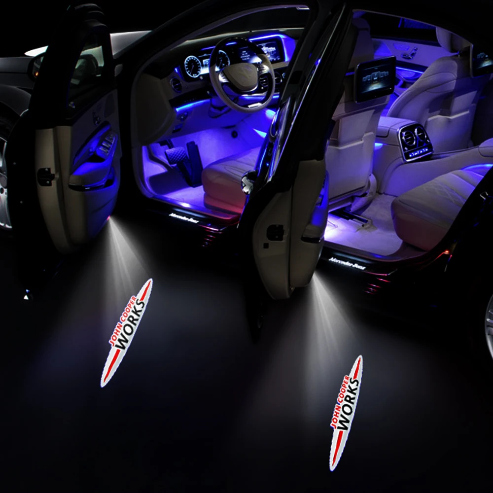 

2 шт./лот JCW логотип Shadow Добро пожаловать Свет для BMW MINI JOHN COOPER WORKS F56 F55 F57 F60 R55 R56 R60 R61 Мини Автомобильный Дверной логотип свет