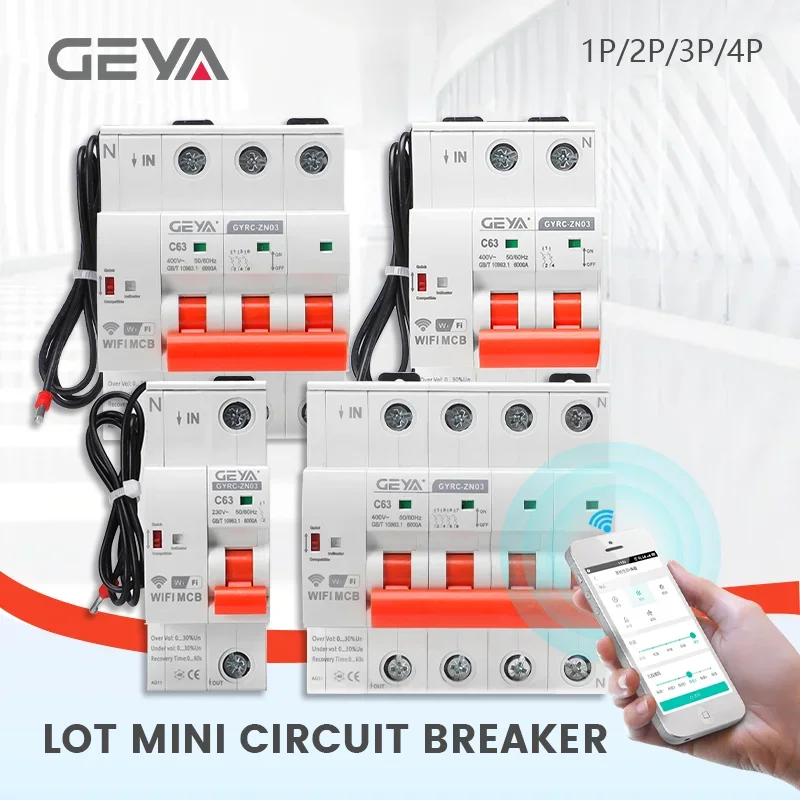 

Автоматический выключатель GEYA WiFi 2P 32A