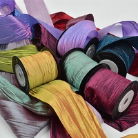 36 colors 1yard pleated satin ribbon diy bow bouquet gift wrapping wedding party scrapbooking hair clothes decoration accessory