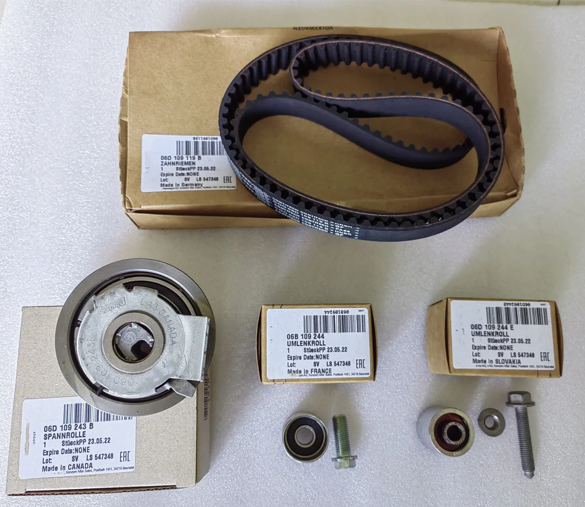 Подлинный 06F 198119 A B для VW Audi BPY BWT MK5 Jetta GTI Passat Eos A4 Seat Skoda 2.0 FSI комплект натяжителя