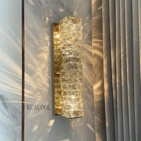 modern crystal led wall light creative copperchrome luxury living room background wall sconce bedroom beside wall lamp lighting