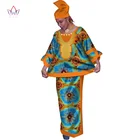 Традиционная африканская одежда Bazin Riche, платье с шарфом, комплект из 2 предметов, топы и юбка с принтом в африканском стиле, большие размеры 6XL, WY199