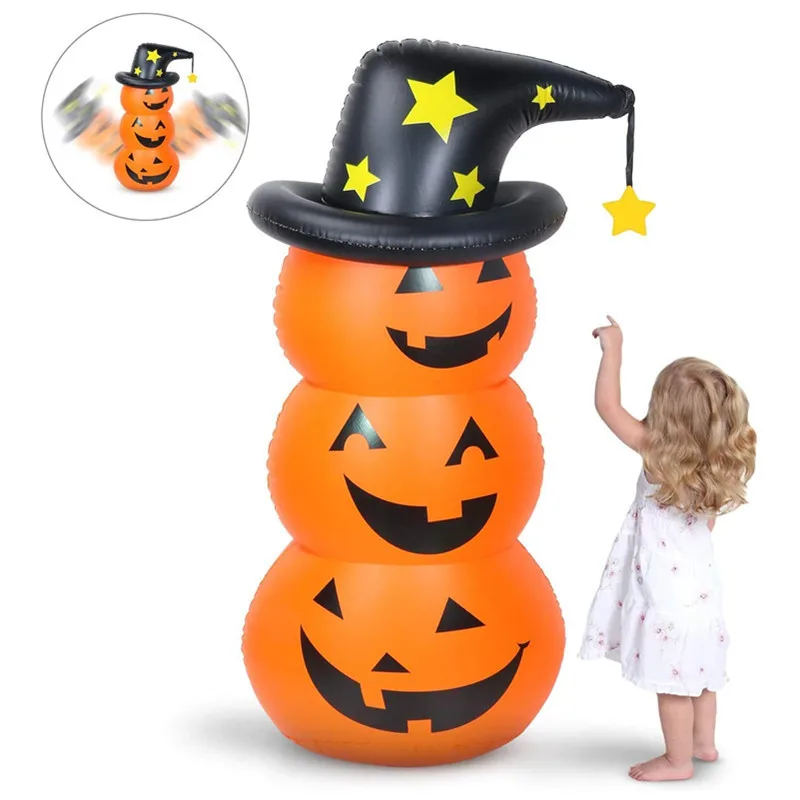 

140cm Inflatable Pumpkin Tumbler Stunning Halloween Horror Props Childrens Sandbag Cute Party Decoration Props Kids Toy Large