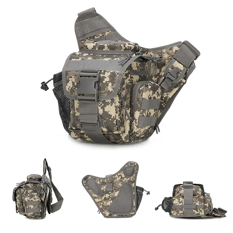Camouflage Cycling Tactical Chest Bag Mens Fanny Pack Crossbody Running Bum Bag Camping Hiking Running Bum Pouch Waist Bag