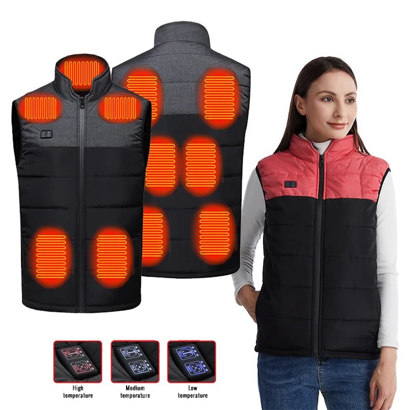 

11 Area Electric Vest Heated Body Warmer Men Women Thermal Vest USB Charging Winter Washable Jacket Self Heating Vest M-5XL