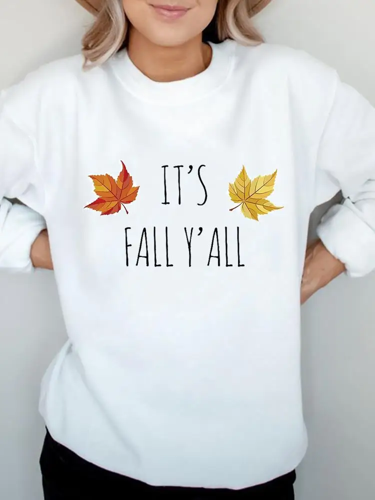 

Leaf Season Cute 90s Fall Autumn Fashion Graphic Sweatshirts Thanksgiving Female Women Halloween Clothing Print Pullovers