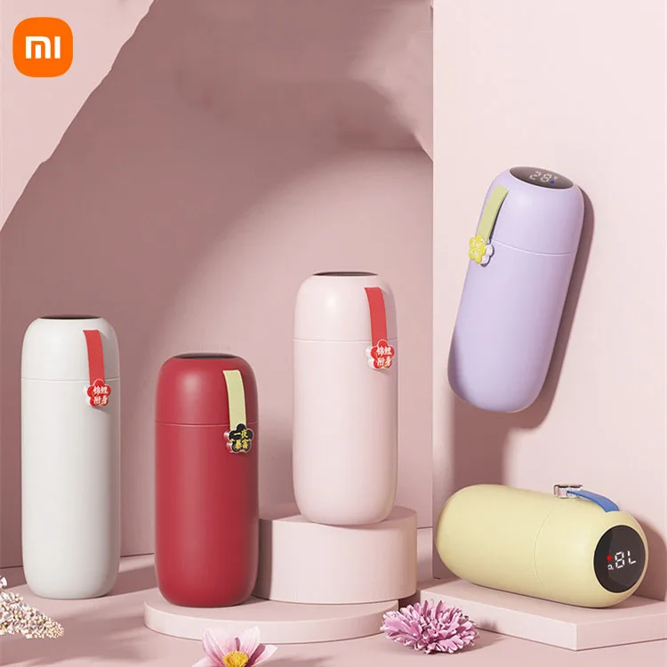 

Новая бутылка для воды Xiaomi 350/450 мл с температурным дисплеем, умная вакуумная кофейная кружка из нержавеющей стали, кружка, Герметичный Термо...