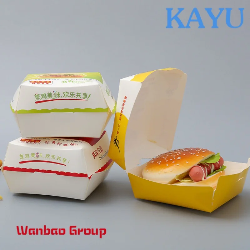 Custom printed paper burger box fast food packaging