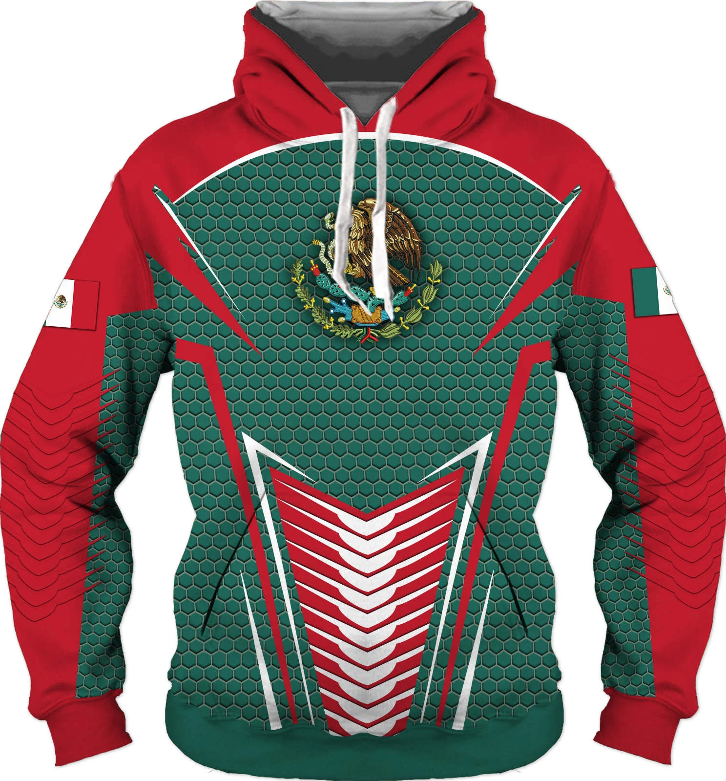 Men Women Fashion Mexico Flag Hot Sale Funny Hoodies 3D Print Casual Hooded Pullover