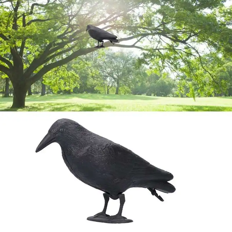 

Plastic Crow Hunting Decoys Garden Bird Deter Scarer Scarecrow Mice Pest Control Deterrent Repeller Decor For Bird Control Black