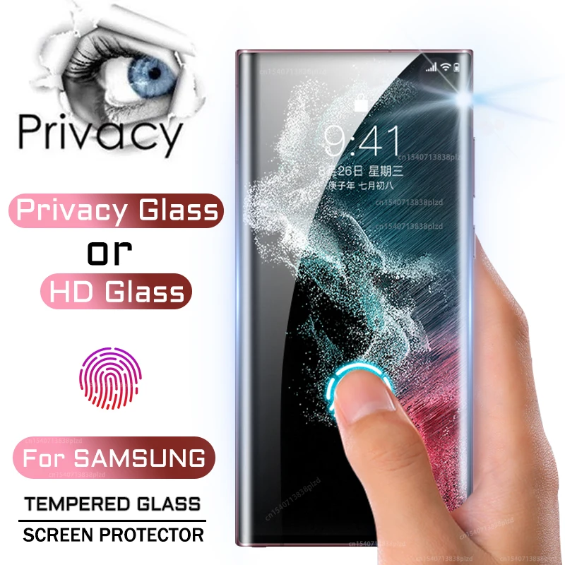 

Privacy or HD Tempered Glass For Samsung Galaxy S23 S22 Ultra Anti Spy Screen Protector S21 Plus Note 20 5G Note20 Luxury Film