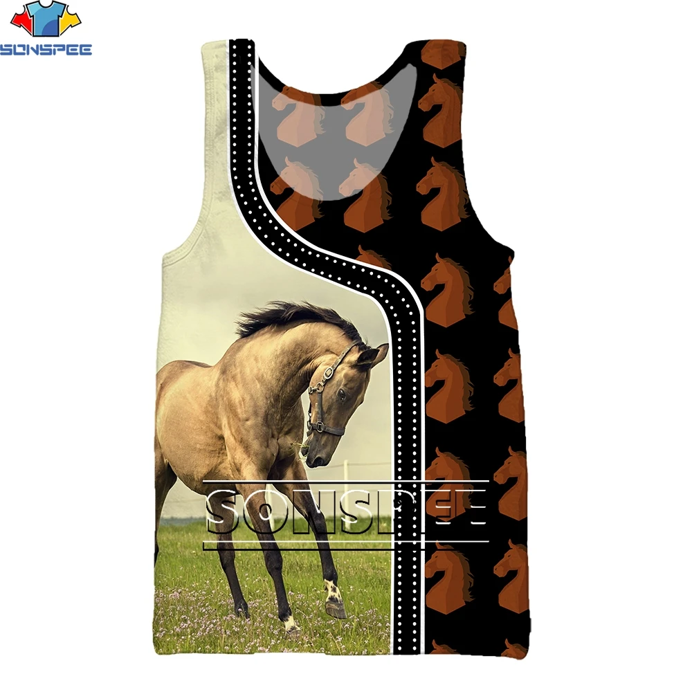 

Спортивный пляжный жилет SONSPEE Love Horse с 3D принтом, модный костюм в стиле Харадзюку С животным рисунком, майка без рукавов для мужчин
