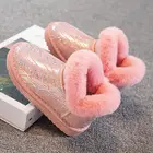 Зимние детские ботинки для девочек, теплая плюшевая детская обувь, модная кожаная детская обувь, Размеры 19-36 #