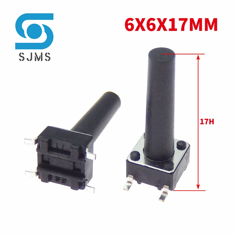 

20/50 шт. SMT 6x6x17 6x17 мм SMD 4-контактный тактовый кнопочный выключатель микро-сенсорная кнопка Сброс переключатель Стандартный сенсорный выключатель питания