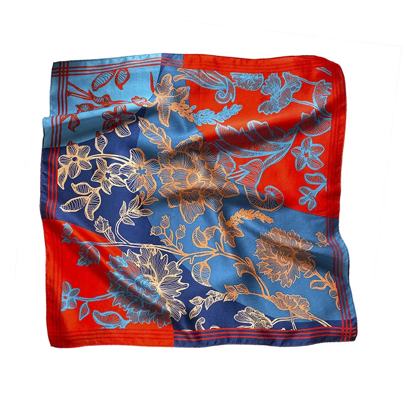 

New Women Hair 100% silk scarf Summer Skinny Stoles Hijab Shawl and Wraps Scarves Band Office Neckerchief Lady Bandana bufanda