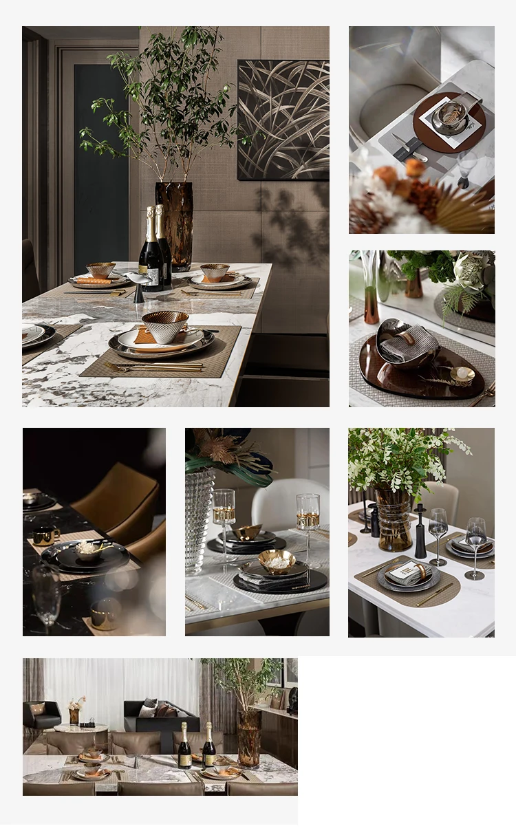 В скандинавском стиле роскошный стильный выставочный зал набор тарелок для еды в