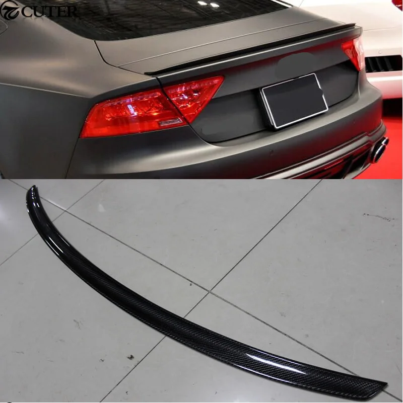 

Real Carbon Fiber & FPR Primer Car Rear Trunk Lip Spoiler Splitters Wing For Audi A7 S7 S-line RS7 2012 2013 2014 2015 2016