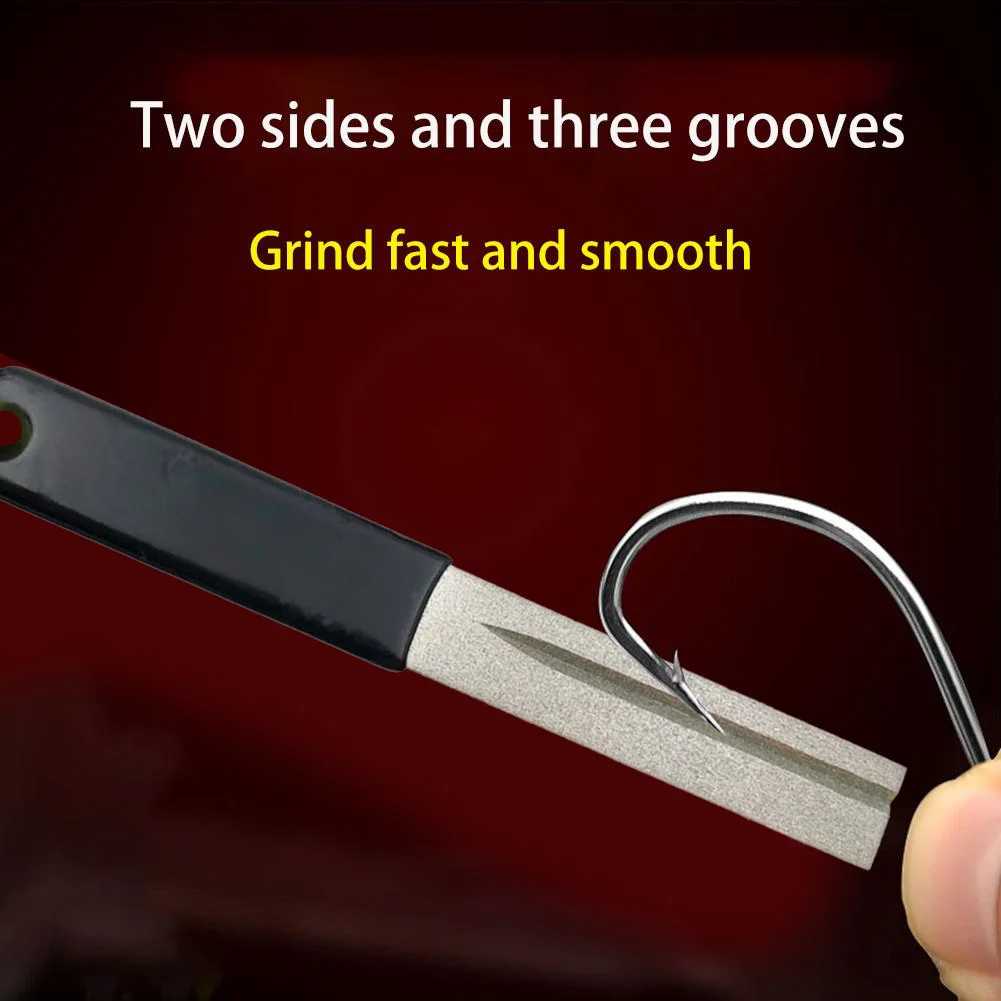 

Diamond Grinding Stone Wear-resistant Portable Hook Sharpener Practical Fishing Kits Rubber Handle for Outdoor Fishing Supplies