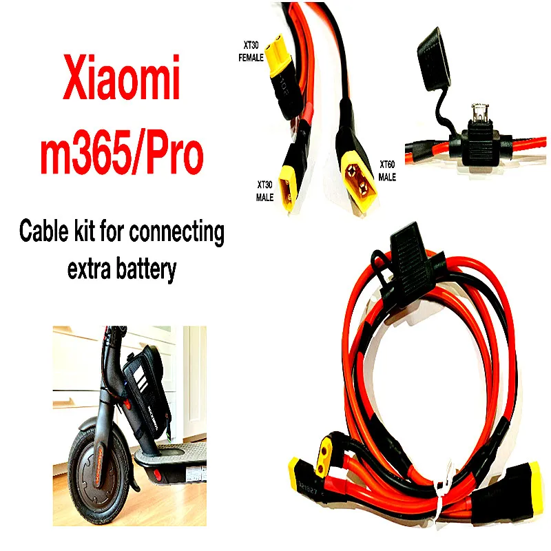 

Для параллельного дополнительного расширения XIAOMI m365 и Pro 36 В 48 В Комплект аккумуляторного кабеля XT30 и XT60 + 25A предохранитель
