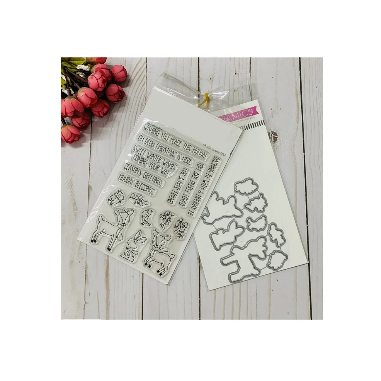 

Прозрачный штамп и штамп с изображением оленя