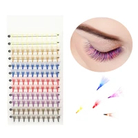 colorful false eyelashes 10d brown blue red yellow pink gold mix colored lashes russian premade volume fans make up for women