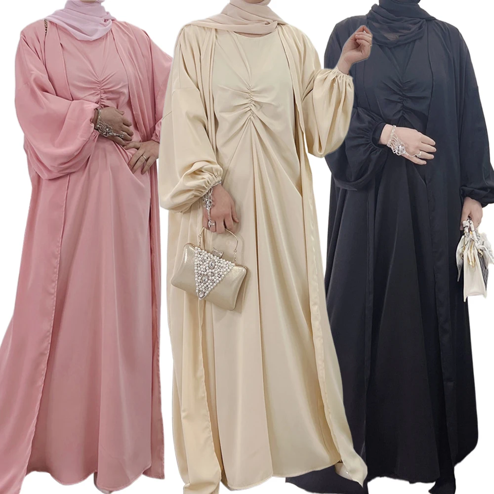 "ИД Рамадан женский мусульманский кардиган «абайя» платье кимоно Дубай, Турция исламский комплект Арабская одежда Caftan Abayas халат однотонный ..."