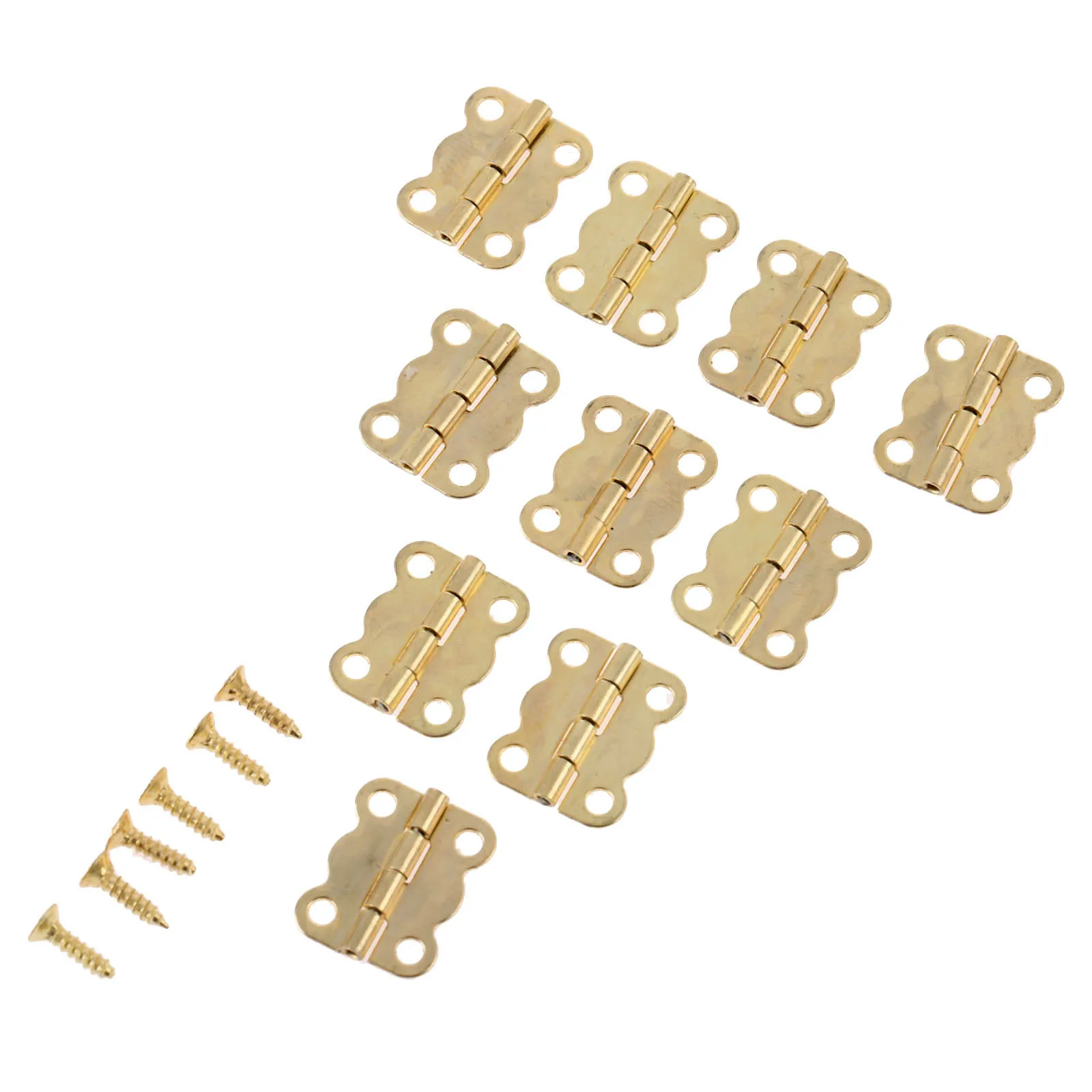 

Винтажная деревянная коробка, 10 шт., маленькие декоративные петли, шкаф, двери, мебель, петли для шкафа, мебельная фурнитура, 16*13 мм с винтом